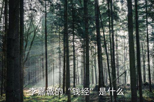 李嘉誠(chéng)的“錢(qián)經(jīng)”是什么