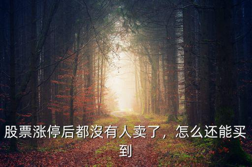 股票漲停后都沒有人賣了，怎么還能買到