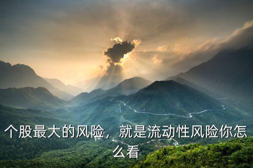流動性風(fēng)險是什么,就是流動性風(fēng)險。你怎么看