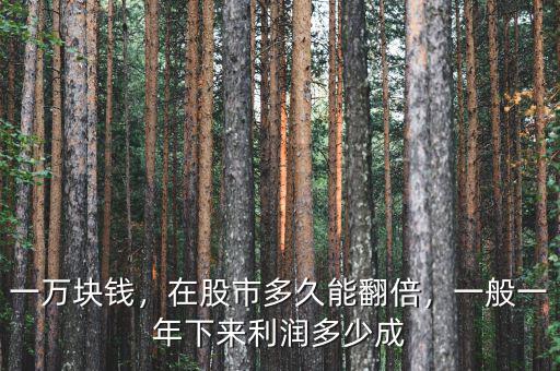 一萬塊錢，在股市多久能翻倍，一般一年下來利潤多少成
