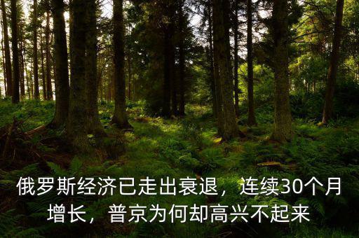 俄羅斯經(jīng)濟(jì)已走出衰退，連續(xù)30個(gè)月增長(zhǎng)，普京為何卻高興不起來(lái)