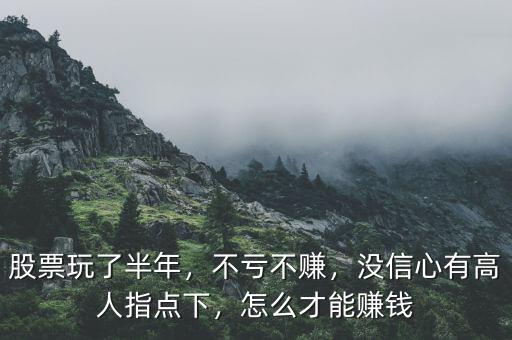 股票玩了半年，不虧不賺，沒信心有高人指點下，怎么才能賺錢