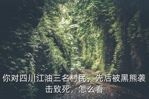 你對四川江油三名村民，先后被黑熊襲擊致死，怎么看