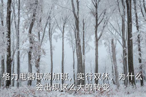 格力電器取消加班，實(shí)行雙休，為什么會(huì)出現(xiàn)這么大的轉(zhuǎn)變