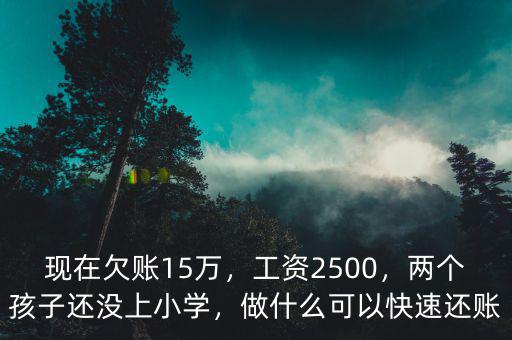 現(xiàn)在欠賬15萬(wàn)，工資2500，兩個(gè)孩子還沒(méi)上小學(xué)，做什么可以快速還賬
