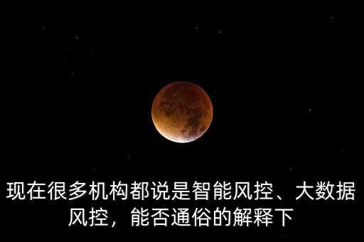 現(xiàn)在很多機(jī)構(gòu)都說是智能風(fēng)控、大數(shù)據(jù)風(fēng)控，能否通俗的解釋下