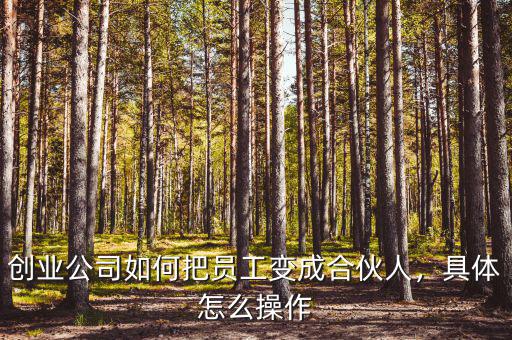 創(chuàng)業(yè)公司如何把員工變成合伙人，具體怎么操作