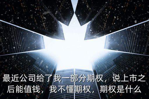 最近公司給了我一部分期權(quán)，說(shuō)上市之后能值錢，我不懂期權(quán)，期權(quán)是什么