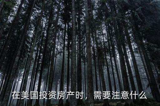 在美國投資房產(chǎn)時，需要注意什么