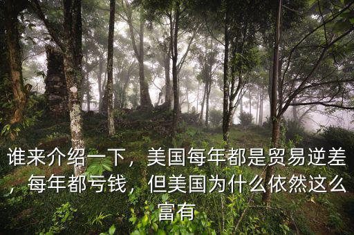 誰來介紹一下，美國每年都是貿(mào)易逆差，每年都虧錢，但美國為什么依然這么富有