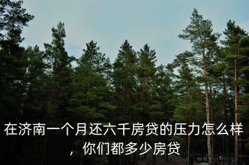 在濟南一個月還六千房貸的壓力怎么樣，你們都多少房貸