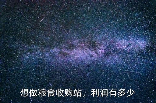 想做糧食收購(gòu)站，利潤(rùn)有多少