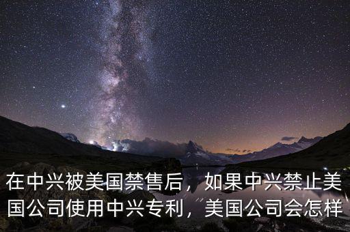 在中興被美國禁售后，如果中興禁止美國公司使用中興專利，美國公司會怎樣