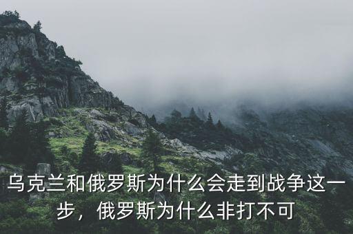 烏克蘭和俄羅斯為什么會走到戰(zhàn)爭這一步，俄羅斯為什么非打不可