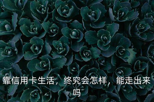 靠信用卡生活，終究會(huì)怎樣，能走出來(lái)嗎