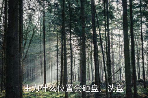 主力什么位置會砸盤，洗盤