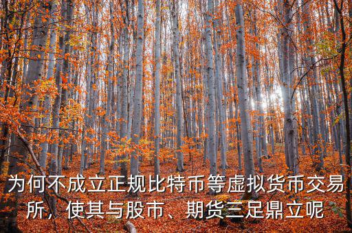 為何不成立正規(guī)比特幣等虛擬貨幣交易所，使其與股市、期貨三足鼎立呢