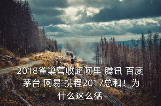 2018雀巢營收超阿里 騰訊 百度 茅臺(tái) 網(wǎng)易 攜程2017總和！為什么這么猛