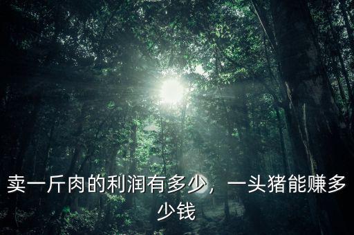 賣一斤肉的利潤有多少，一頭豬能賺多少錢