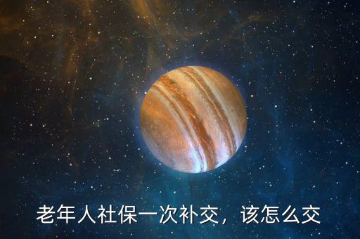 老年人社保一次補交，該怎么交