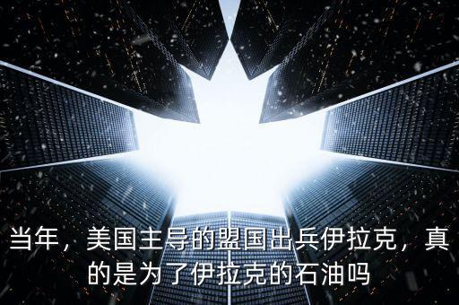 當年，美國主導的盟國出兵伊拉克，真的是為了伊拉克的石油嗎