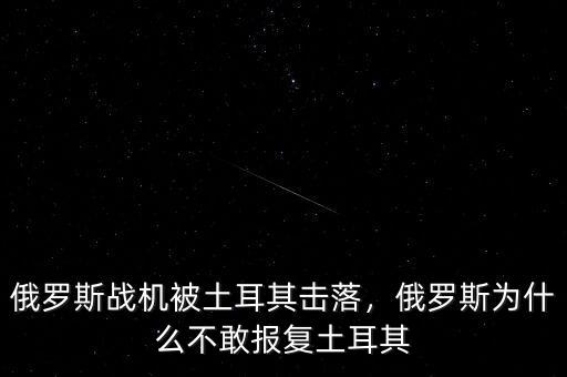俄羅斯戰(zhàn)機(jī)被土耳其擊落，俄羅斯為什么不敢報(bào)復(fù)土耳其