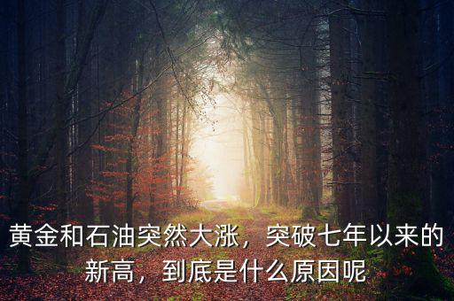 黃金和石油突然大漲，突破七年以來的新高，到底是什么原因呢