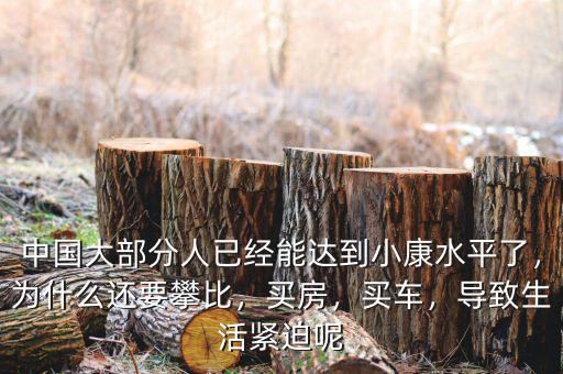 中國(guó)大部分人已經(jīng)能達(dá)到小康水平了，為什么還要攀比，買(mǎi)房，買(mǎi)車(chē)，導(dǎo)致生活緊迫呢