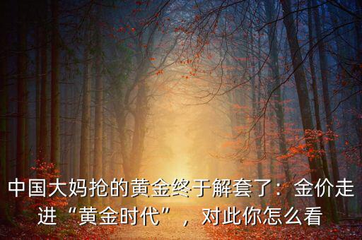 中國大媽搶的黃金終于解套了：金價(jià)走進(jìn)“黃金時(shí)代”，對此你怎么看