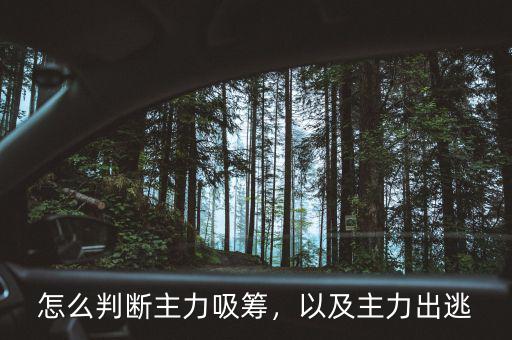 怎么判斷主力吸籌，以及主力出逃