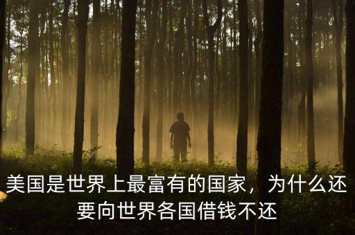 美國(guó)是世界上最富有的國(guó)家，為什么還要向世界各國(guó)借錢不還