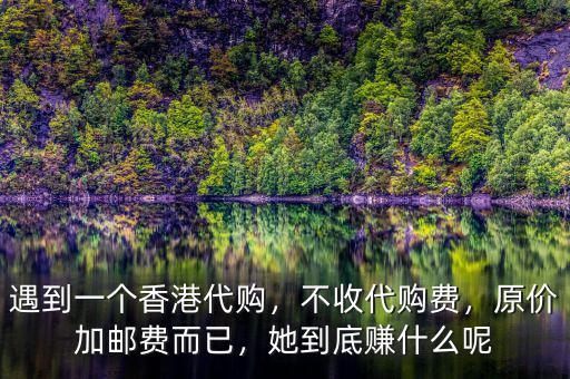 遇到一個(gè)香港代購(gòu)，不收代購(gòu)費(fèi)，原價(jià)加郵費(fèi)而已，她到底賺什么呢