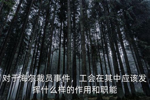 對(duì)于海爾裁員事件，工會(huì)在其中應(yīng)該發(fā)揮什么樣的作用和職能