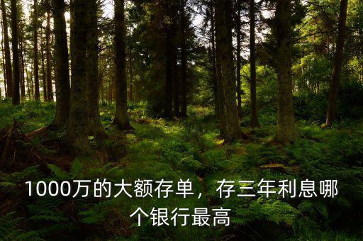 1000萬的大額存單，存三年利息哪個(gè)銀行最高