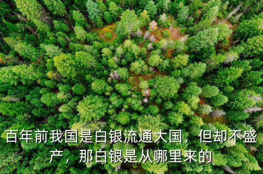 百年前我國是白銀流通大國，但卻不盛產(chǎn)，那白銀是從哪里來的