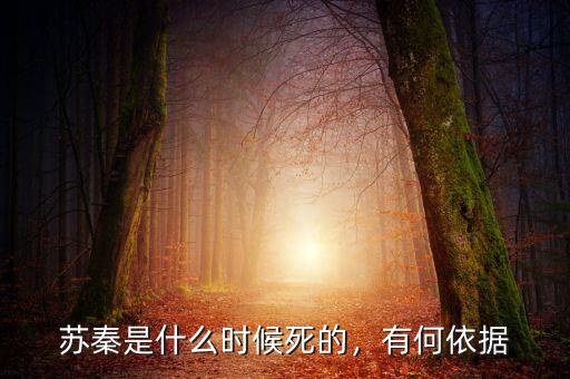 蘇秦是什么時(shí)候死的，有何依據(jù)