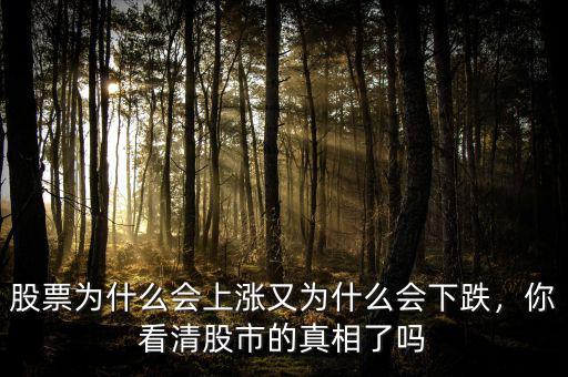 股票為什么會上漲又為什么會下跌，你看清股市的真相了嗎
