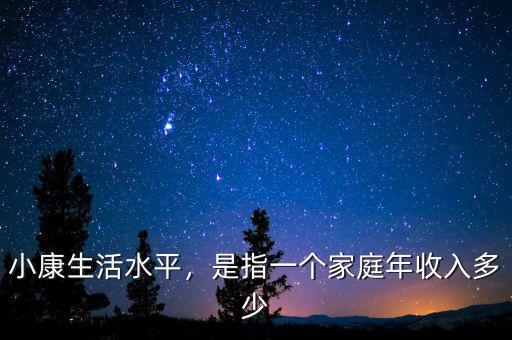小康生活水平，是指一個家庭年收入多少