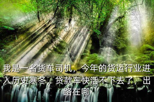 我是一名貨車(chē)司機(jī)，今年的貨運(yùn)行業(yè)進(jìn)入歷史寒冬，貸款車(chē)快活不下去了，出路在哪
