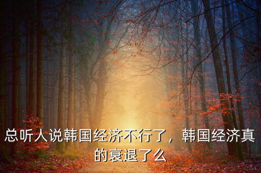 總聽人說(shuō)韓國(guó)經(jīng)濟(jì)不行了，韓國(guó)經(jīng)濟(jì)真的衰退了么