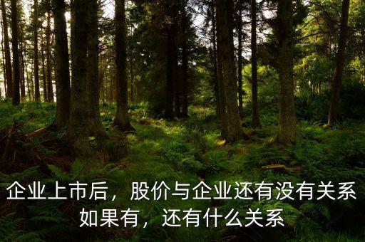 企業(yè)上市后，股價與企業(yè)還有沒有關(guān)系如果有，還有什么關(guān)系