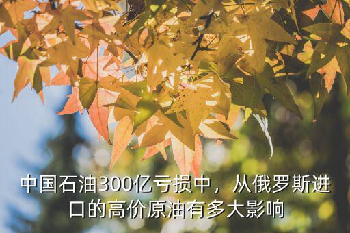 中國石油300億虧損中，從俄羅斯進口的高價原油有多大影響