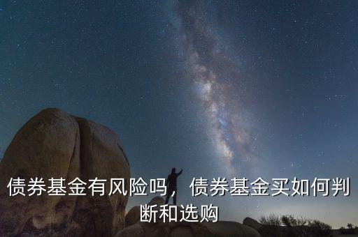 債券基金有風險嗎，債券基金買如何判斷和選購