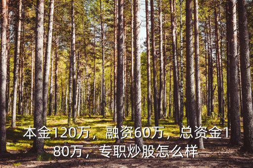 本金120萬，融資60萬，總資金180萬，專職炒股怎么樣