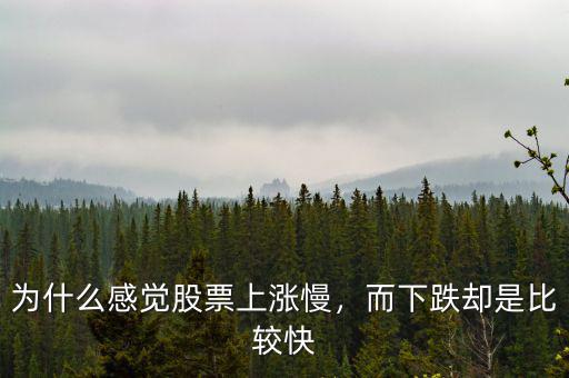 為什么感覺股票上漲慢，而下跌卻是比較快