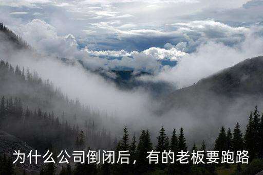 為什么公司倒閉后，有的老板要跑路