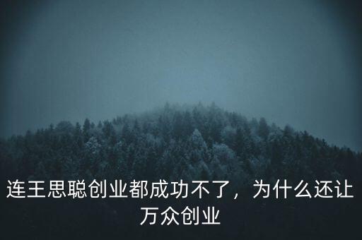 連王思聰創(chuàng)業(yè)都成功不了，為什么還讓萬眾創(chuàng)業(yè)