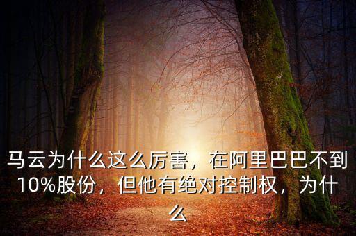 馬云為什么這么厲害，在阿里巴巴不到10%股份，但他有絕對(duì)控制權(quán)，為什么