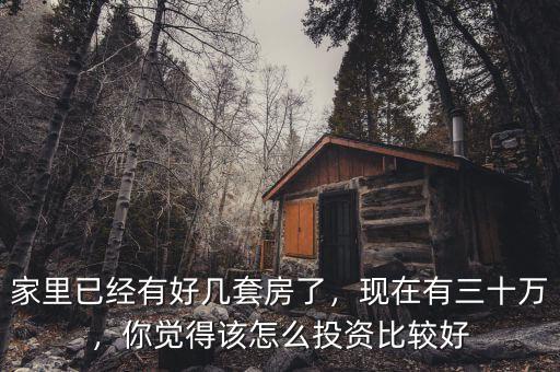 家里已經(jīng)有好幾套房了，現(xiàn)在有三十萬，你覺得該怎么投資比較好