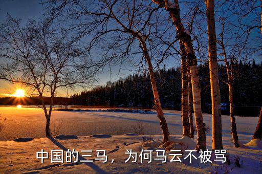 中國的三馬，為何馬云不被罵